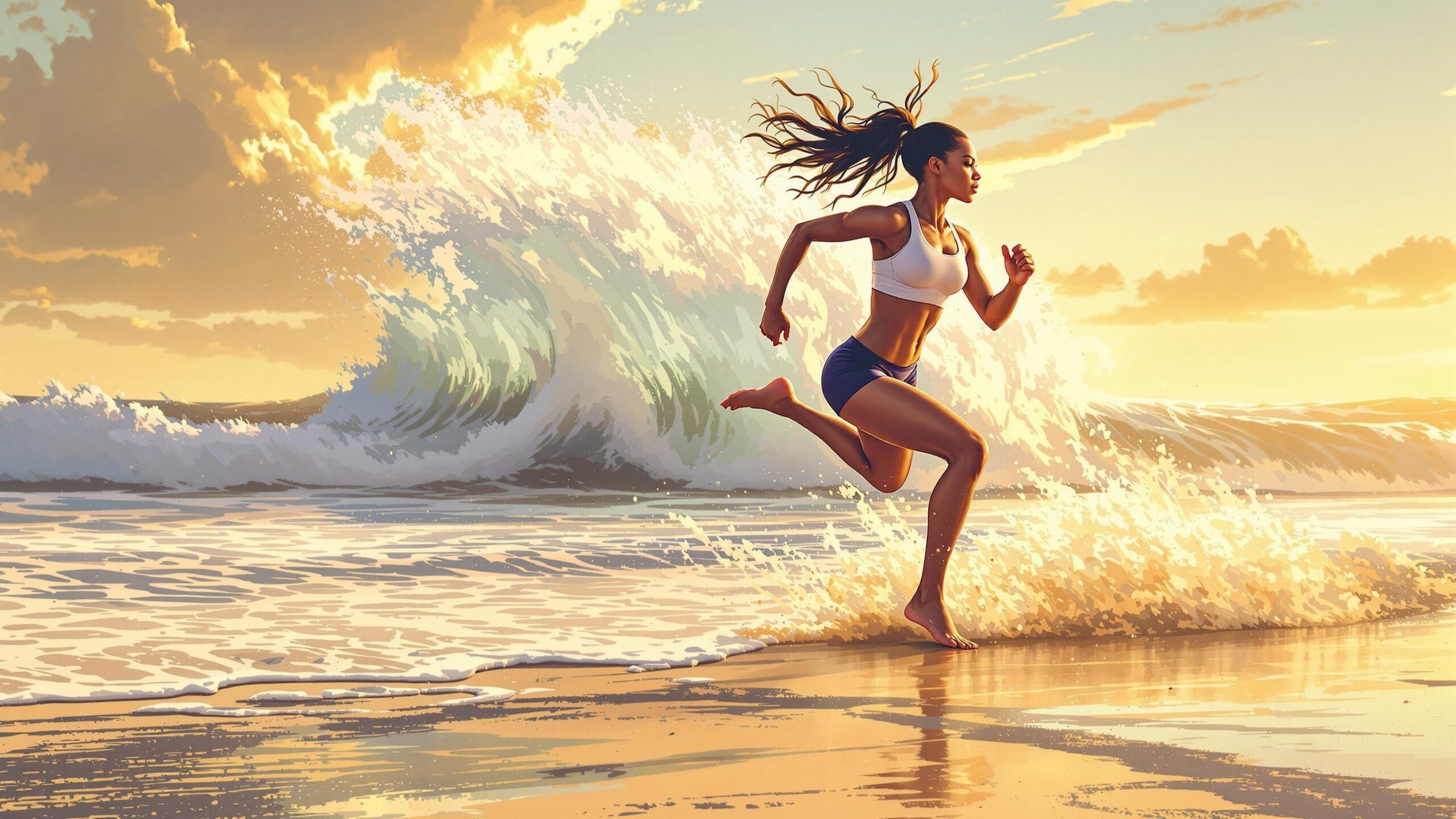 The Best Cardio Exercises to Lose Belly Fat Fast-Girl Running on Beach